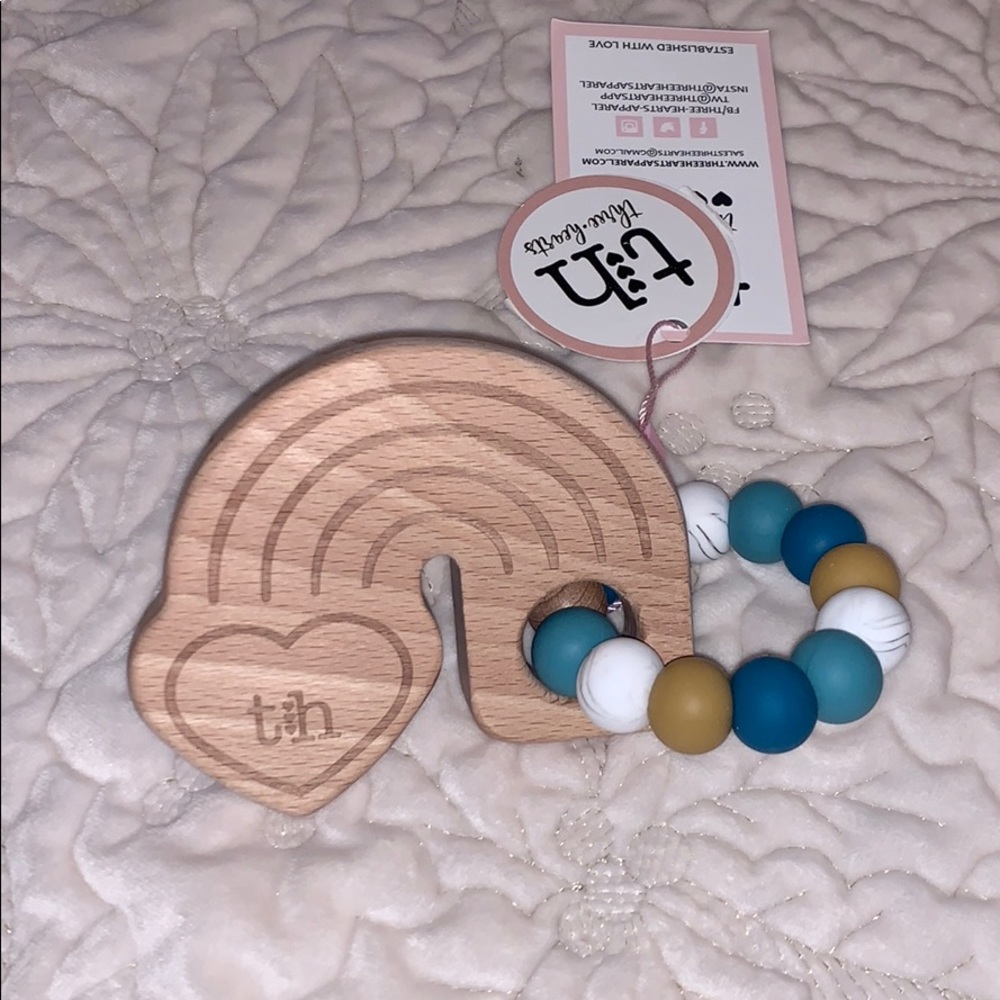 Organic wood teething rattle!
